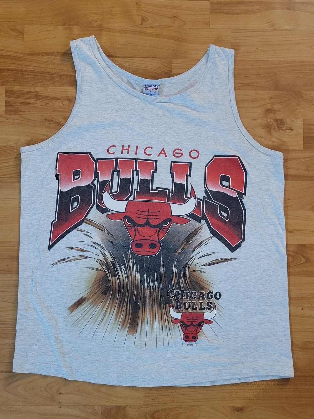Vintage Chicago Bulls NBA LARGE tank Top Breakthrough Graphic Single Stitch
